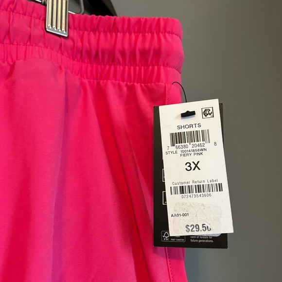 NWT Ideology Sz 3X Women’s Fiery Pink Athletic Lined Drawstring Workout Shorts! - Picture 2 of 11